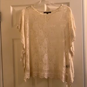 Lace sheer cream top M/L